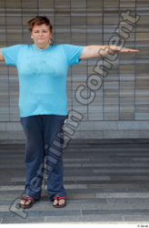 Whole Body Woman T poses Casual Chubby Standing Street photo references